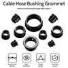 170 Pcs Cable Snap Bushing Grommets, Black Round Nylon Snap