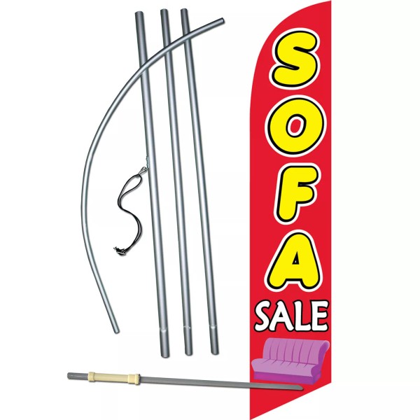 NeoPlex Sofa Sale Flag with Flag Pole and Spike
