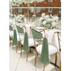 REWOMC 50 PCS Cheesecloth Chair Sashes, 15.7x70 Inch, Sage Green