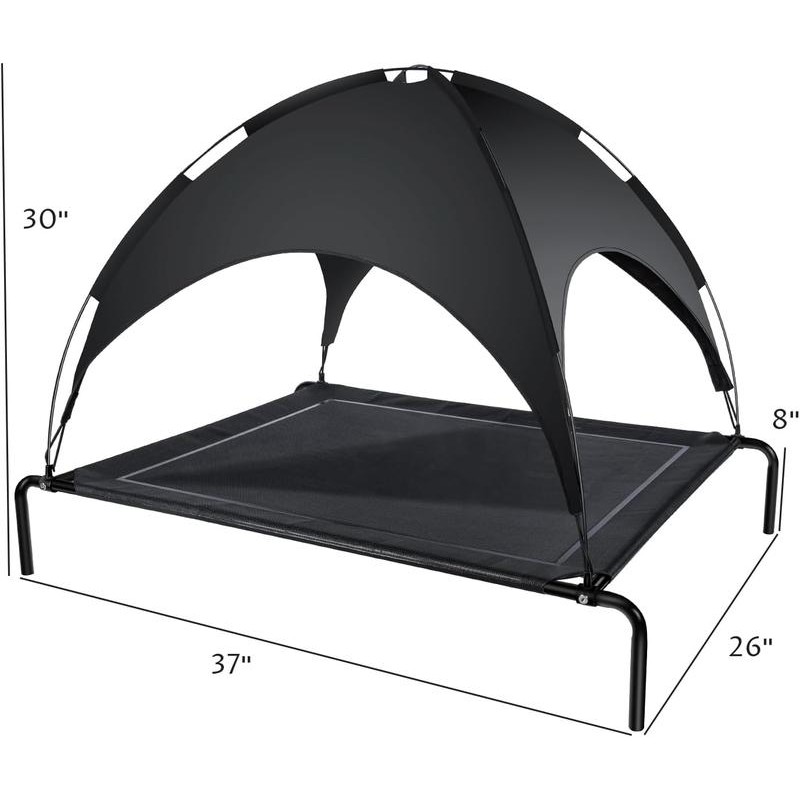 ANWA Raised Dog Bed with UV Protection Canopy，Waterproof Portable Pet