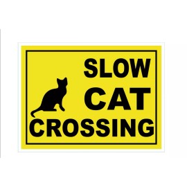 Unbranded Slow Cat Crossing 18x24 Yard Sign w/ stake