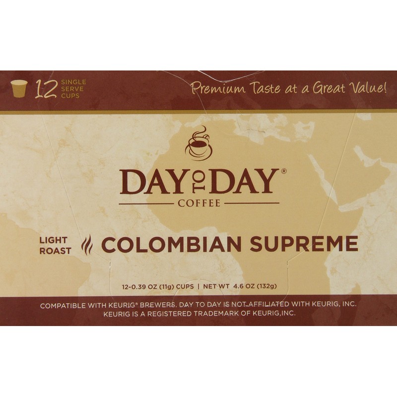 Day To Day Colombian Supreme Light Roast Single Serve Coffee