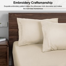 Lirex Pack of 2 Cushion Covers, 40 x 80 cm, Soft Brushed Microfibre Pillowcases, Envelope Closure, Pillow Case Made of Soft Microfibre, Oeko-Tex Certified (Beige)