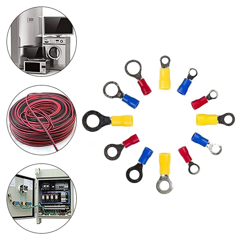 UMTMedia® 25 Pieces Blue 3.2mm Insulated Crimp Ring Electrical Connector