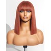 LUVME HAIR 12 Inch Reddish Brown Light Yaki Straight Human