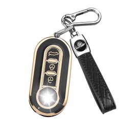 FT FUNTOR Golden Edge Black and White Key Holder, Black