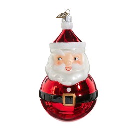RAZ Imports EC Retro Santa Ball Ornament, 5.5-inch Height, Gift, Home Décor, Christmas