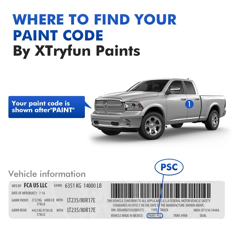 XTryfun PR4 Flame Red Touch Up Paint Compatible with Dodge,