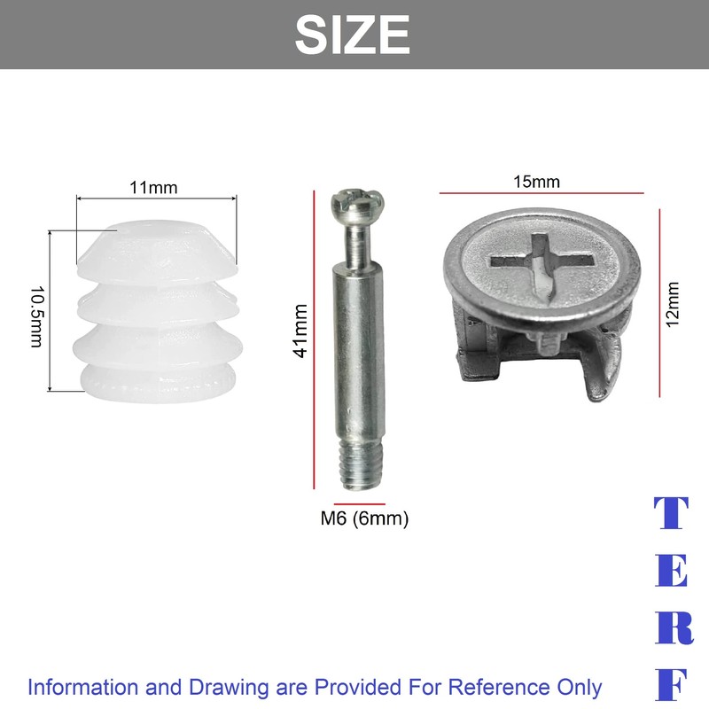 TERF® Cam Fixing Dowel Screw (M6 X 41mm) Cam Lock