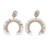 Marquise Flower Teardrop Earrings KC Gold Glittering Semicircle Teardrop Dangle