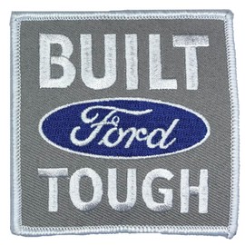 Ford Built Ford Tough Vintage Embroidered Patch 3 inch x 3 inch | Heat Seal Patch for Clothes, Jean Jacket, Black Backpack, Hat, Jackets, and More