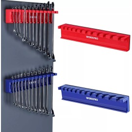 WORKPRO 2-Piece Magnetic Wrench Organizer Wrench Rack Tool Trays SAE&Metric