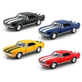 KiNSMART - 1967 Chevrolet Chevy Camaro Z28 5" 1:37 Scale Die Cast Metal Model Toy Classic Muscle Car (4Set)