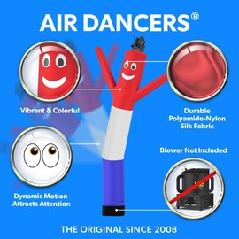 LookOurWay Air Dancers Wacky Waving Inflatable Tube Man Attachment - 7 Feet Tall Advertising Air Dancer Waving Man Inflatable Tube Guy - Blower Not Included - Red/White/Blue