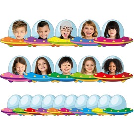 gisgfim 80Pcs Outer Space Cutouts Back to School Decorations Bulletin Board Flying Saucer Ship Paper Cut-Out Classroom Decor for Boy Girl DIY Craft Photo Wall Kindergarten Preschool Party Favor Supply