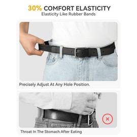 CHAOREN Leather Braided Belts Men - 1 3/8" Stretch Belts for Men Casual - Elestic & Ultimate Durability