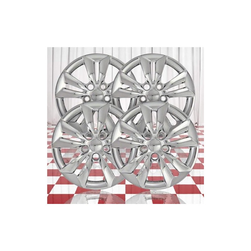 Brighter Design Set of 4 16" Bolt-on Silver Hubcaps for