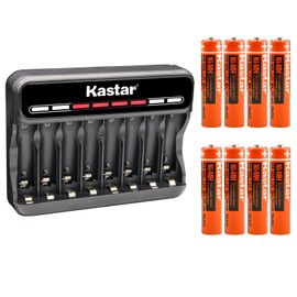 Kastar 8-Pack Battery and CMH8 Smart USB Charger Compatible with Panasonic KX-TGD223N KX-TGD224 KX-TGD224M KX-TGD224N KX-TGD225 KX-TGD225N KX-TGD226N KX-TGD390 KX-TGD392 KX-TGD393 KX-TGD394