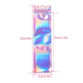 100Pcs Resealable Bags for Small Business Holographic Pen Bags Ziplock Smell Proof Storage Packaging for Party Favors Food Storage Cosmetics Jewelry