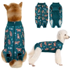 Aimydog Dog Recovery Suit for Female Male Dogs, Dog Onesie for Spay Neuter,Pet Zip Up Recovery Shirt, Substitute E-Collar & Cone,Anti-Licking Breathable Onesie for Small Medium Large Dogs