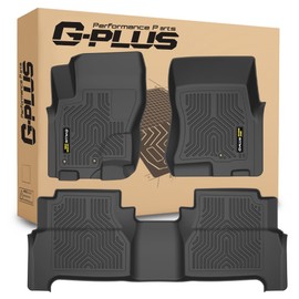 G-PLUS Floor Mats 3PCS Compatible with Nissan Frontier Crew Cab 2008-2021,TPE All Weather Full Cover Protection 1st & 2nd Row Floor Liners,Black