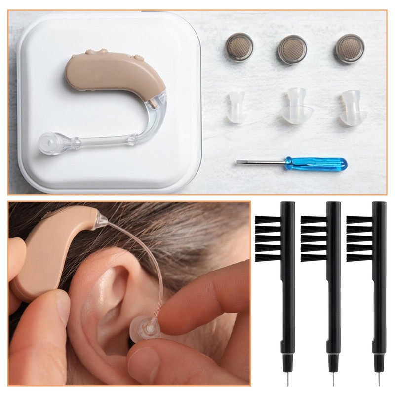 8pcs Small Combs to Clean Hearing Aids,Hearing Aid Cleaning Brush,