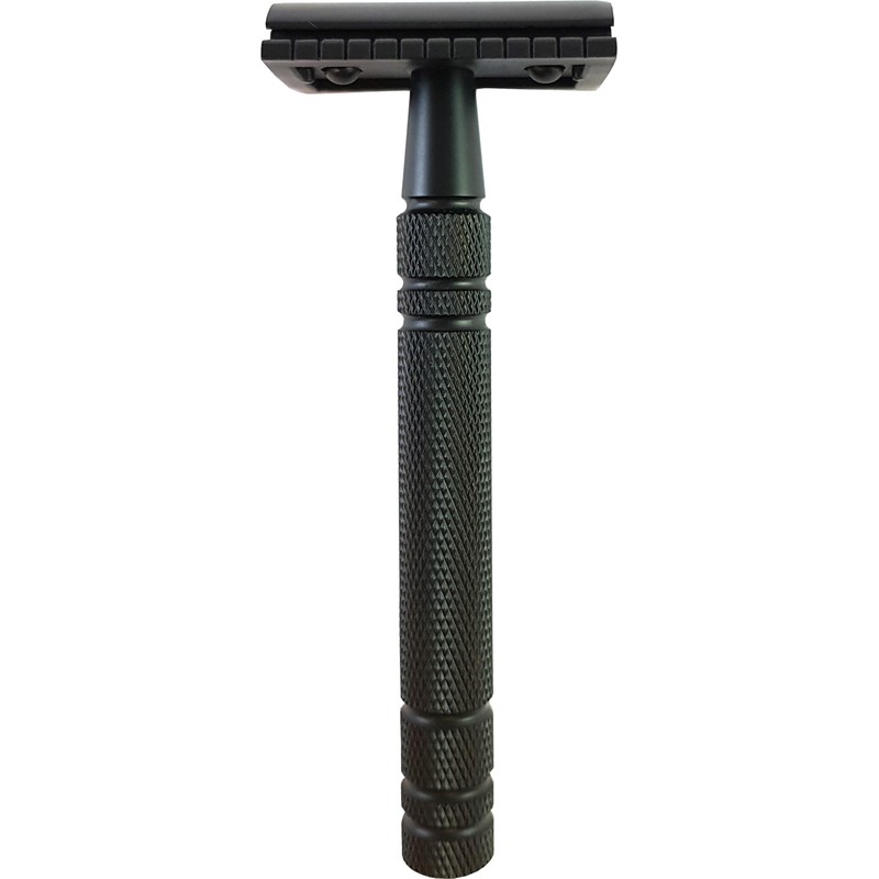 Hans Baier Exclusive Safety Razor Set Metal Black with 10