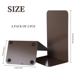 Metal Book Ends Book Ends Decorative Bookends Book Ends for Shelves Book Holder (Brown)