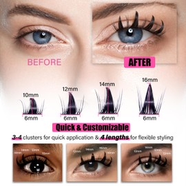 AJEAJE DIY Lash Extension Kit Faux Mink 120pcs Lash Clusters Eyelash Extension Kit - LY7 （10mm-16mm）