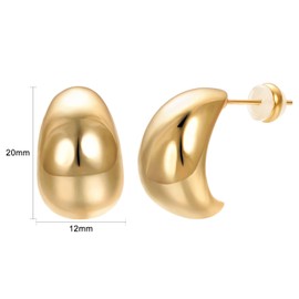 Airokiy Statement Drop Earrings Gold Hanging 18K Gold-Plated Hypoallergenic Waterproof Drop Earrings Dupes for Women, Copper, No Gemstone