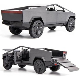Toy Trucks Pickup Model Pull Back Pick-Up Truck with Sound and Light, Alloy Diecast Truck Toy Cars for Kids Gift or Vehicles Model Collection Enthusiasts (1/24 Grey Pickup Truck)