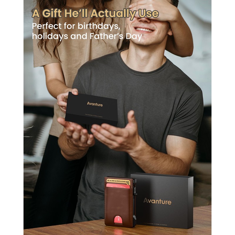 avanture Wallet for Men Card Holder: Pop Up Card Case,
