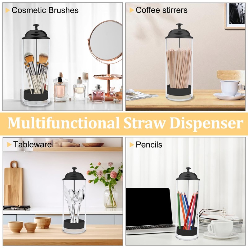 Mevtok Straw Holder for Standard Size Drinking Straws, Acrylic Plastic