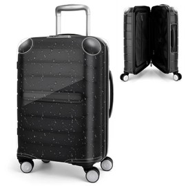 Yotako Zippered Clear PVC Suitcase Cover Protectors 20 Inch Luggage Cover With Rounded Corner Thickening Design, Fit for 20 Inch Samsonite Non-Expandable Suitcase, Gift