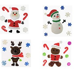 Pack of 4 Christmas Window Stickers 19cm x 19cm