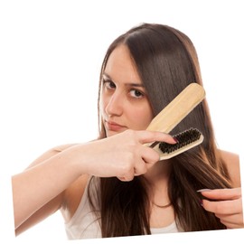 TOVINANNA 1pc Bristle Hair Straightening Comb Detangler Brush for Curly Hair Lightweight Splint Comb for Home and Salon Use