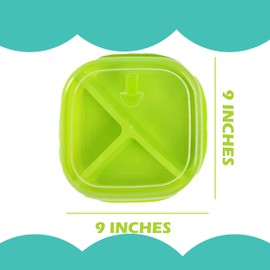 Freedom Farms Microwave Food Storage Tray Containers - 3-Compartment Divided Section - BPA Free Plates w/Vented Lid - For Leftovers or Lunch, Meal & Food Prep (4 Containers)