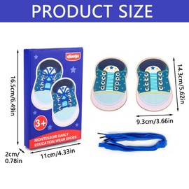 2Pcs Funny Wooden Lacing Shoe Useful Teaching Learn Shoelace Tie Shoes Early Shoe Lace Practice Board Easy Convenient Learn to Tie Shoelaces for Early Education