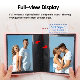 5x7 Small Photo Album Holds 64 Pictures, Mini 5x7 Photo Album Book, 5x7 Photo Album for 5x7 Pictures, Artwork, Sketch, Postcards, Drawings Storage, Small Photo Album for 5 by 7-Inch Prints(Pink)