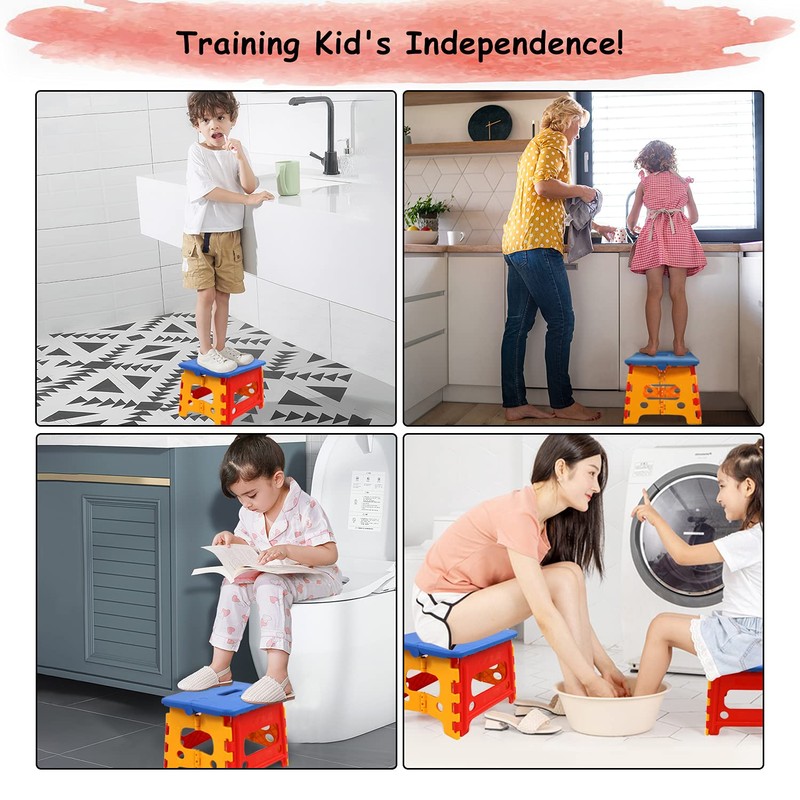 Kids Folding Step Stool for Toddlers Bathroom Sink – Safety