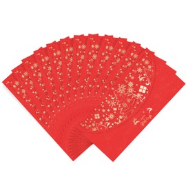AVERZELLA 12 PCS Holiday Christmas Money Envelopes For Cash, Xmas Cash Currency Envelopes 7.1×3.5 inch, Gold Foil Laser Cut Money Envelopes Holder for Christmas Party New Year Gifts (Red,Horizontal)