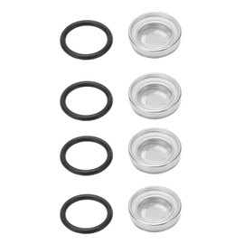 ATV Brake Reservoir Sight Glass, 4 Pieces Brake Master Cylinder Container Sight Glass Seal Kit Motorcycle Accessories for Scooter ATV Dirt Bike