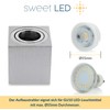 Sweet Led Surface-Mounted Spotlight GU10 Square - Brushed Aluminium -