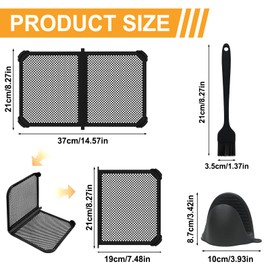 Splash Guard Hot Air Fryer Foldable Accessories for Ninja AF500EU 10.4 L Hot Air Fryer, Ninja Hot Air Fryer Accessories, Reusable Splash Guard Protection for Heating Coil & Fan