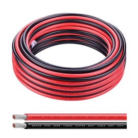 8 Gauge Wire,iGreely 8 AWG Tinned Copper Electrical Wire Cable, 2 Single Conductor Insulated Marine Wire for Solar Panel Car Auto Marine Speaker,Low Voltage Wire for Lighting-20Ft Black&20Ft Red