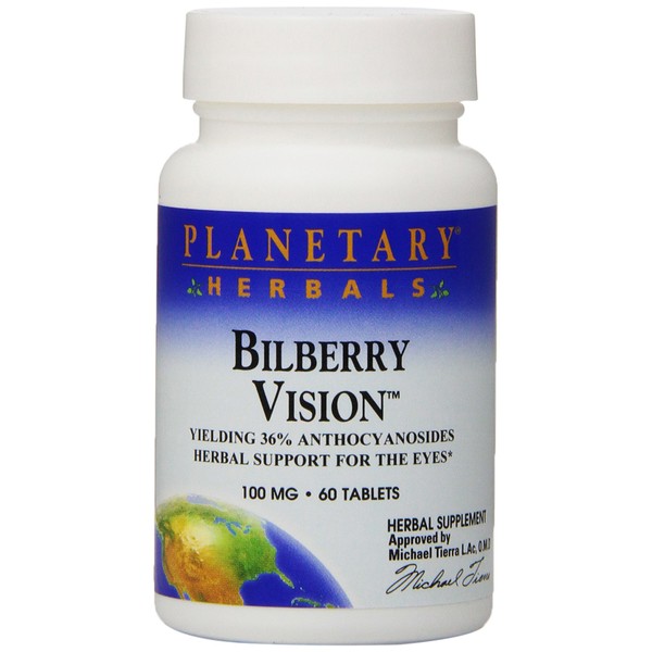 Planetary Herbals Bilberry Vision Tablets, 60 Count
