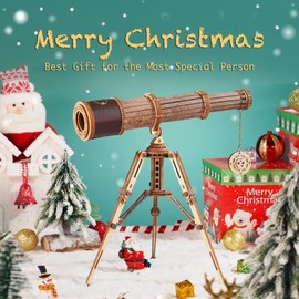 ROBOTIME Wooden Model Kits for Adult 3D telescope Puzzle to Build Your Own Laser Cut Jigsaw Building Construction