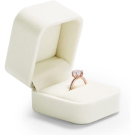 Velvet Ring box Wedding Valentine's Day White Rings Gift Case