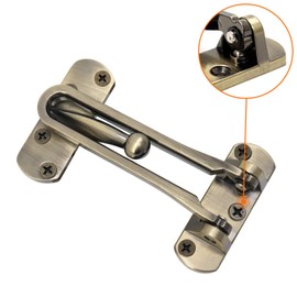 QWORK 1 Piece Secondary Security Lock, Zinc Alloy Secondary Door Lock, Door Lock Inside, Burglary Protection Additional Lock for Home, Office, Hotel