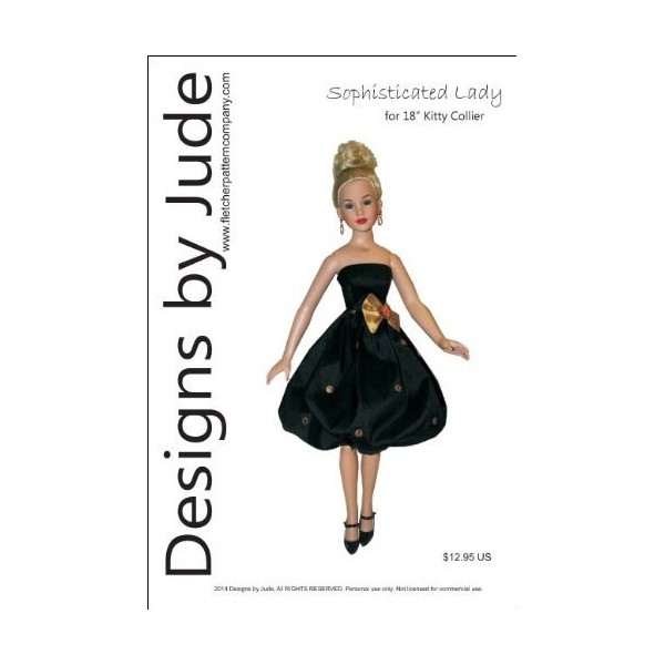 Sophisticated Lady Printed Sewing Pattern for 18" Kitty Collier Dolls